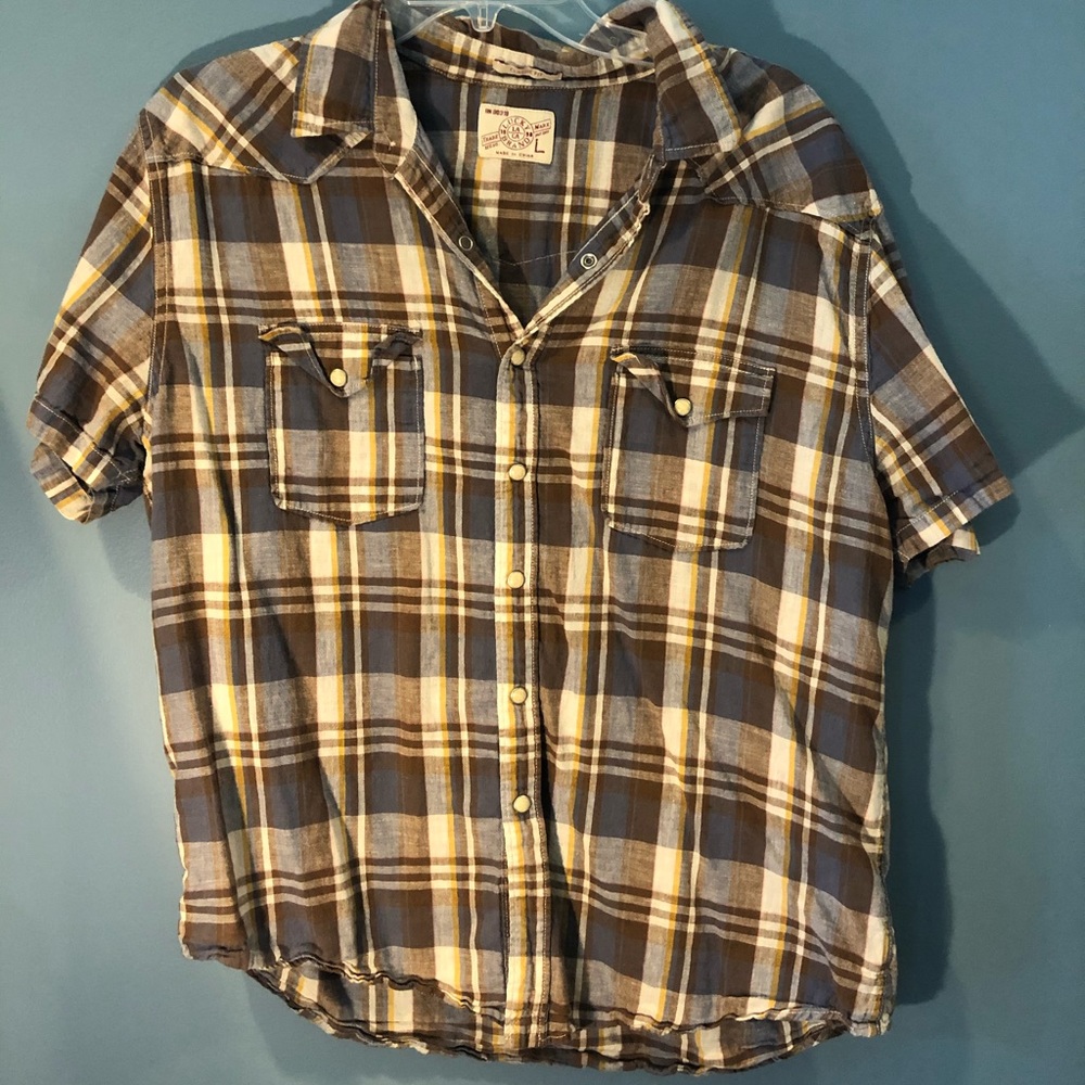 Plaid Lucky Brand button down short sleeve